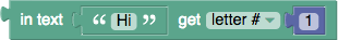 在字符串中选择特定索引处的字母的块,其中使用 1 表示第一个字母。