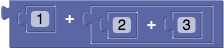 Nested addition blocks: 1 + (2 + 3).