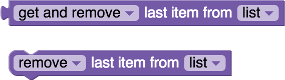 Block that changes shape from a value block to a statement block when removing the last item in a list, depending on whether it also returns that item.