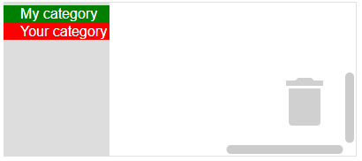 使用自定义 CSS 类区分分类背景色示意图。